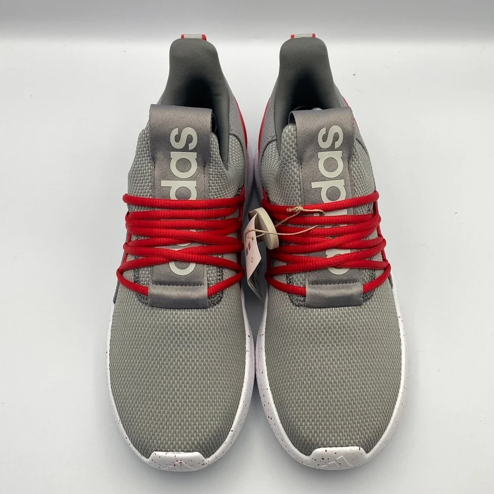 Adidas Lite Racer Adapt 7.0 Slip On Running Sneakers Gray Red Men's 9.5 JR0548